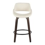 Fabrico 26-Inch Mid-Century Modern Swivel Counter Stools in Walnut and Cream Fabric (Set of 2) (Set of 2) 21 Fabrico 26-Inch Mid-Century Modern Swivel Counter Stools in Walnut and Cream Fabric (Set of 2) (Set of 2)