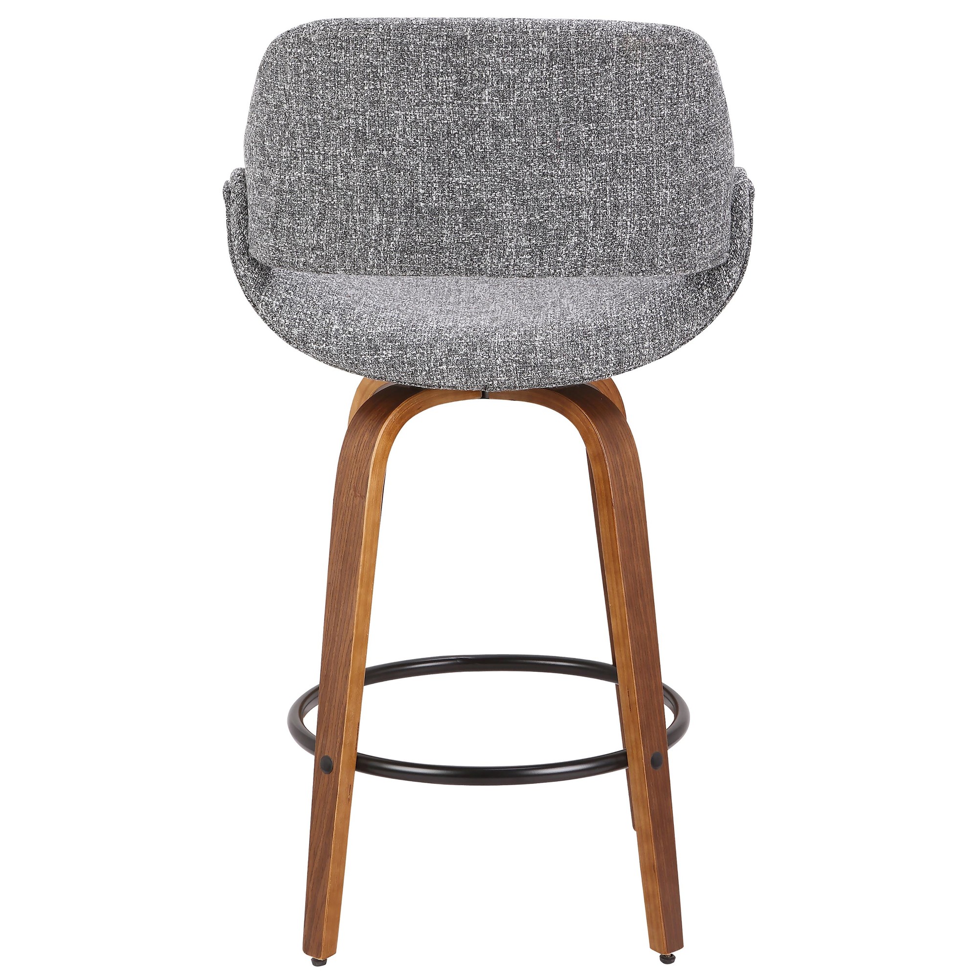 Fabrico 26-Inch Walnut Grey Mid-Century Modern Counter Stool (Set of 2) 6 Fabrico 26-Inch Walnut Grey Mid-Century Modern Counter Stool (Set of 2) - Image 6