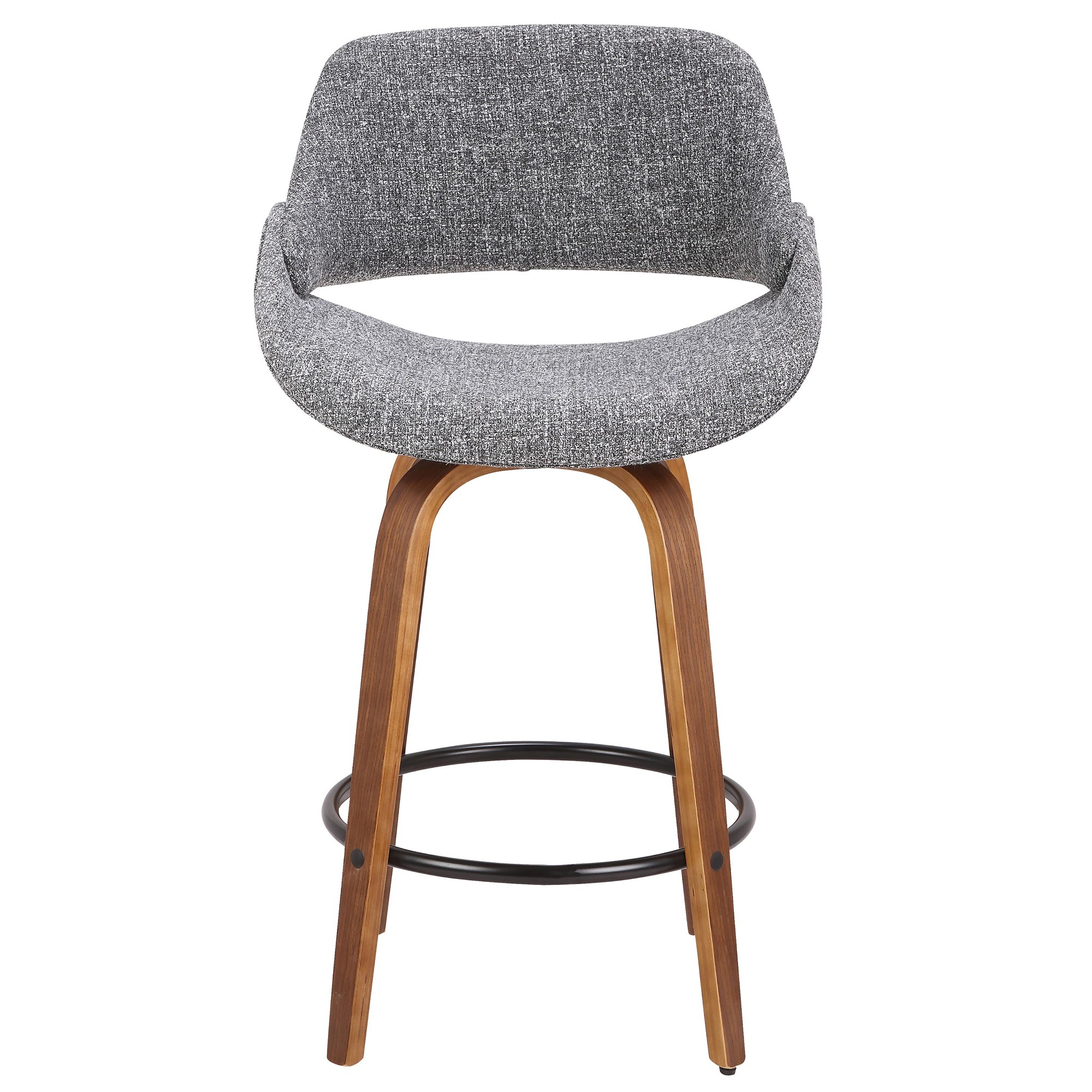 Fabrico 26-Inch Walnut Grey Mid-Century Modern Counter Stool (Set of 2) 7 Fabrico 26-Inch Walnut Grey Mid-Century Modern Counter Stool (Set of 2) - Image 7