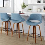 Fabrico 26 Mid-Century Modern Blue Counter Stool (Set of 3) 14 Fabrico 26 Mid-Century Modern Blue Counter Stool (Set of 3)