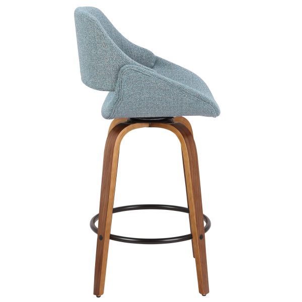Fabrico 26 Mid Century Modern Blue Counter Stool Set of 3 5
