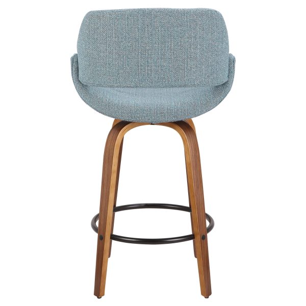 Fabrico 26 Mid Century Modern Blue Counter Stool Set of 3 7
