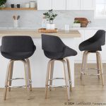 Fabrico 26 Mid-Century Modern Swivel Counter Stools Grey (Set of 2) 10 Fabrico 26 Mid-Century Modern Swivel Counter Stools Grey (Set of 2)