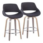 Fabrico 26 Mid-Century Modern Swivel Counter Stools Grey (Set of 2) 12 Fabrico 26 Mid-Century Modern Swivel Counter Stools Grey (Set of 2)