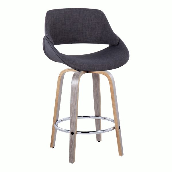 Fabrico 26 Mid Century Modern Swivel Counter Stools Grey Set of 2 3