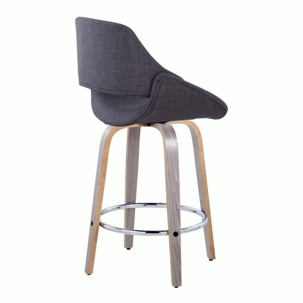 Fabrico 26 Mid Century Modern Swivel Counter Stools Grey Set of 2 5
