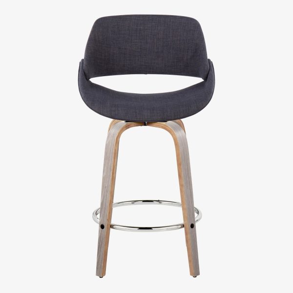 Fabrico 26 Mid Century Modern Swivel Counter Stools Grey Set of 2 7