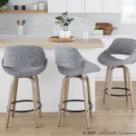 Fabrico 26" Mid-Century Modern Swivel Counter Stools Grey (Set of 2) (Set of 2) 11 Fabrico 26" Mid-Century Modern Swivel Counter Stools Grey (Set of 2) (Set of 2)