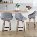 Fabrico 26" Mid-Century Modern Swivel Counter Stools Grey (Set of 2) (Set of 2) 10 Fabrico 26" Mid-Century Modern Swivel Counter Stools Grey (Set of 2) (Set of 2)