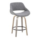 Fabrico 26" Mid-Century Modern Swivel Counter Stools Grey (Set of 2) (Set of 2) 13 Fabrico 26" Mid-Century Modern Swivel Counter Stools Grey (Set of 2) (Set of 2)