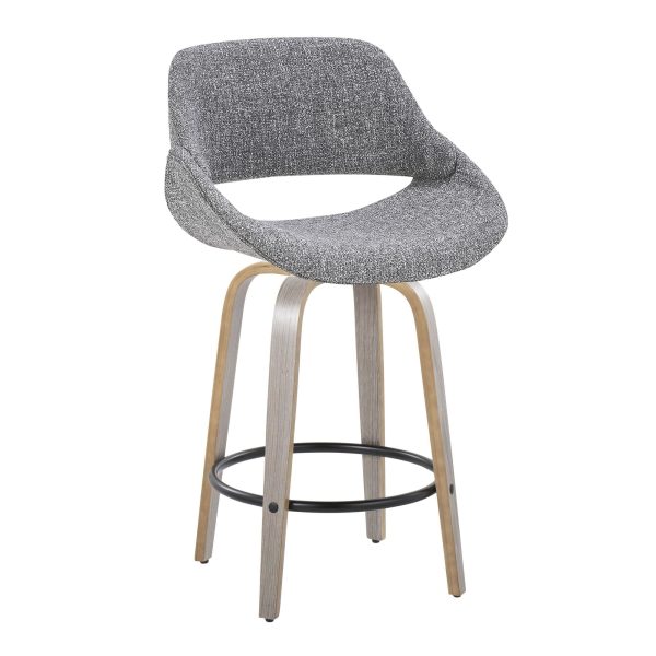 Fabrico 26 Mid Century Modern Swivel Counter Stools Grey Set of 2 Set of 2 3