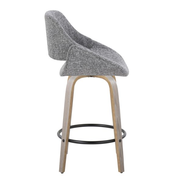 Fabrico 26 Mid Century Modern Swivel Counter Stools Grey Set of 2 Set of 2 4