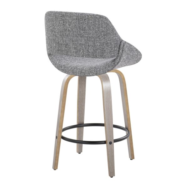 Fabrico 26 Mid Century Modern Swivel Counter Stools Grey Set of 2 Set of 2 5
