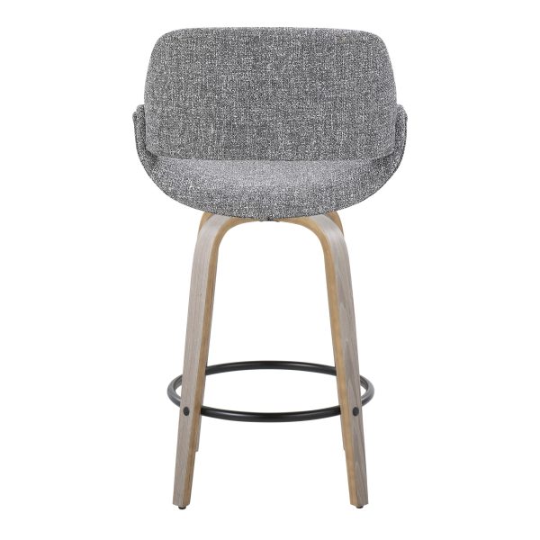 Fabrico 26 Mid Century Modern Swivel Counter Stools Grey Set of 2 Set of 2 6