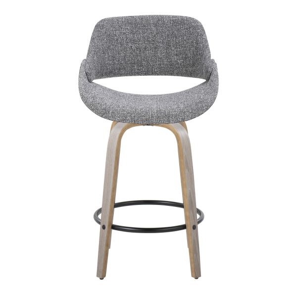 Fabrico 26 Mid Century Modern Swivel Counter Stools Grey Set of 2 Set of 2 7