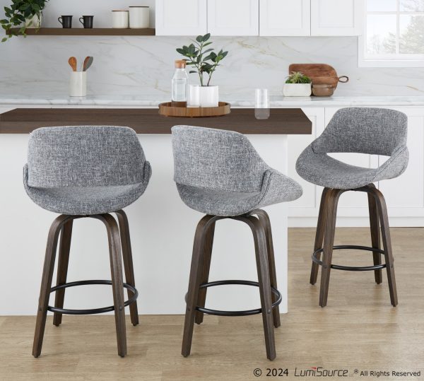 Fabrico 26in Mid Century Modern Swivel Counter Stools Set of 2 Set of 2 1