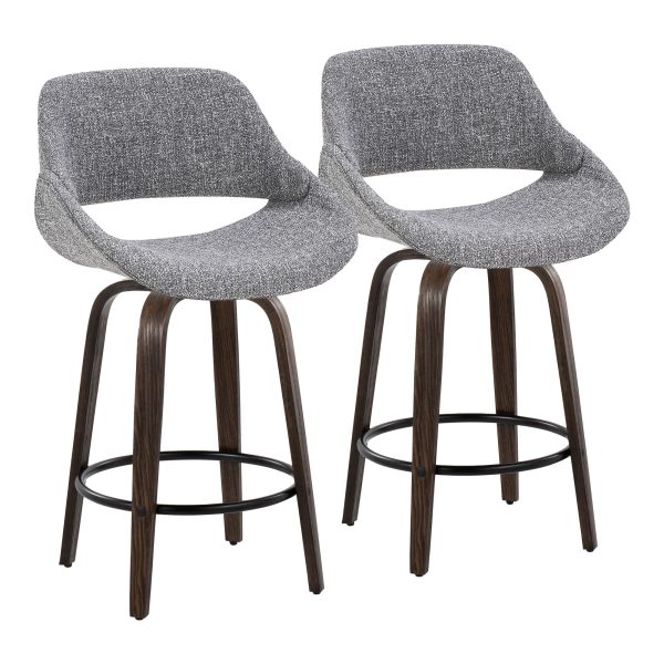 Fabrico 26in Mid Century Modern Swivel Counter Stools Set of 2 Set of 2 2