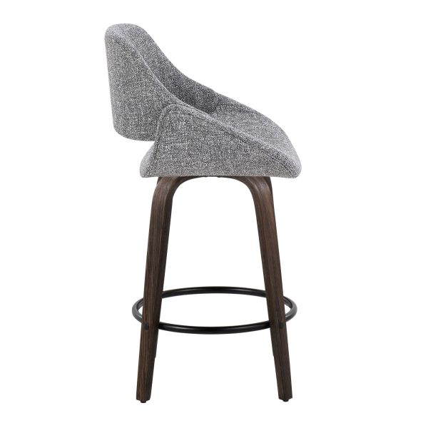 Fabrico 26in Mid Century Modern Swivel Counter Stools Set of 2 Set of 2 4