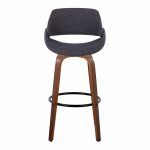 Fabrico 30-Inch Mid-Century Modern Swivel Barstools in Walnut and Charcoal Fabric (Set of 2) (Set of 2) 17 Fabrico 30-Inch Mid-Century Modern Swivel Barstools in Walnut and Charcoal Fabric (Set of 2) (Set of 2)