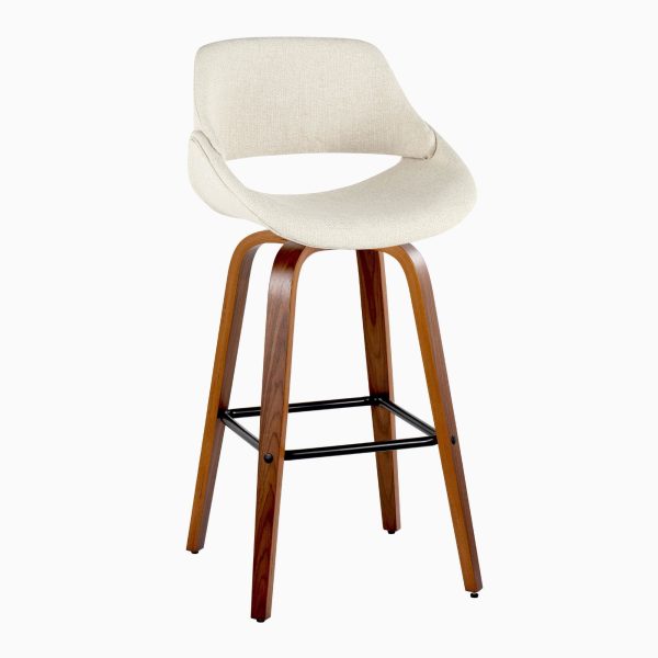 Fabrico 30 Mid Century Barstool with Swivel in Walnut Set of 2 Set of 2 3