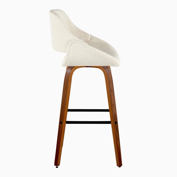 Fabrico 30 Mid Century Barstool with Swivel in Walnut Set of 2 Set of 2 4