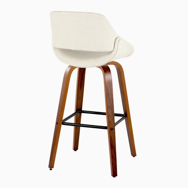 Fabrico 30 Mid Century Barstool with Swivel in Walnut Set of 2 Set of 2 5
