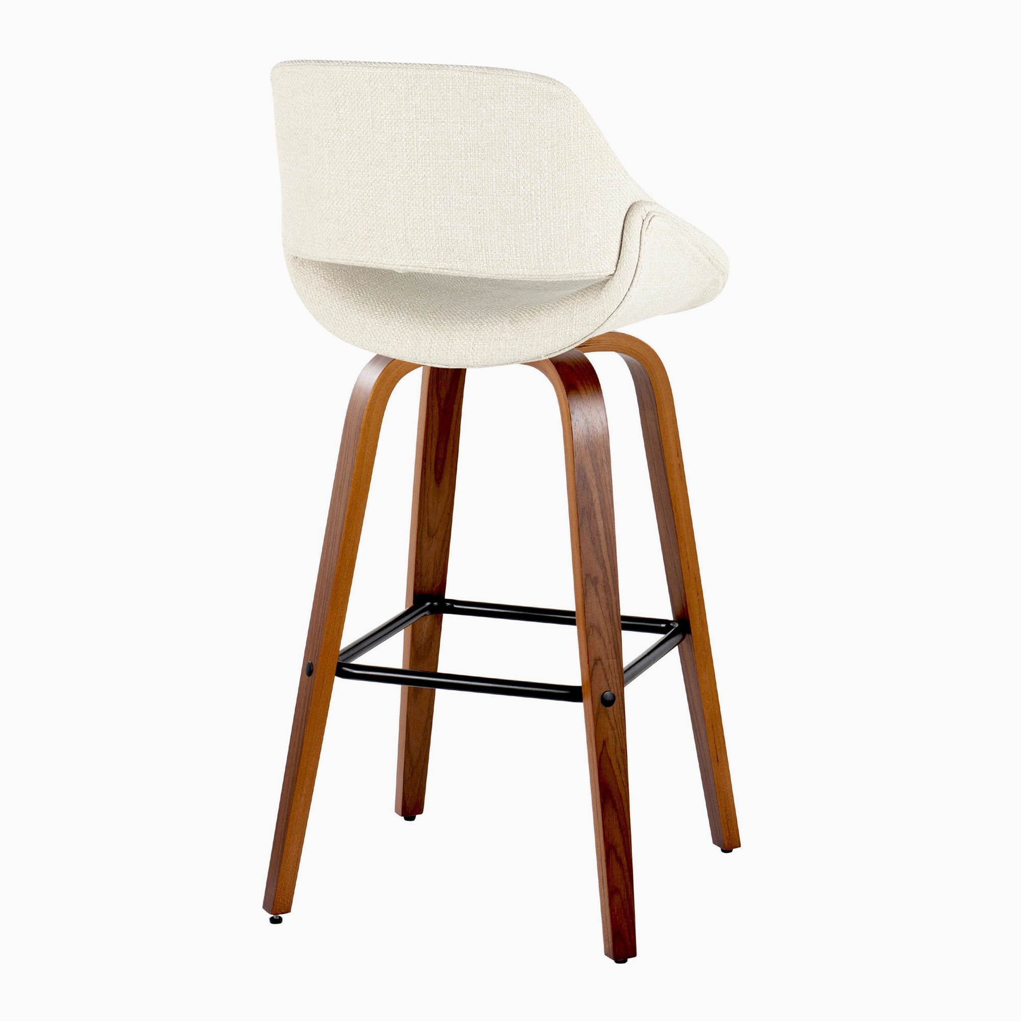 Fabrico 30" Mid-Century Barstool with Swivel in Walnut (Set of 2) (Set of 2) 6 Fabrico 30" Mid-Century Barstool with Swivel in Walnut (Set of 2) (Set of 2) - Image 6