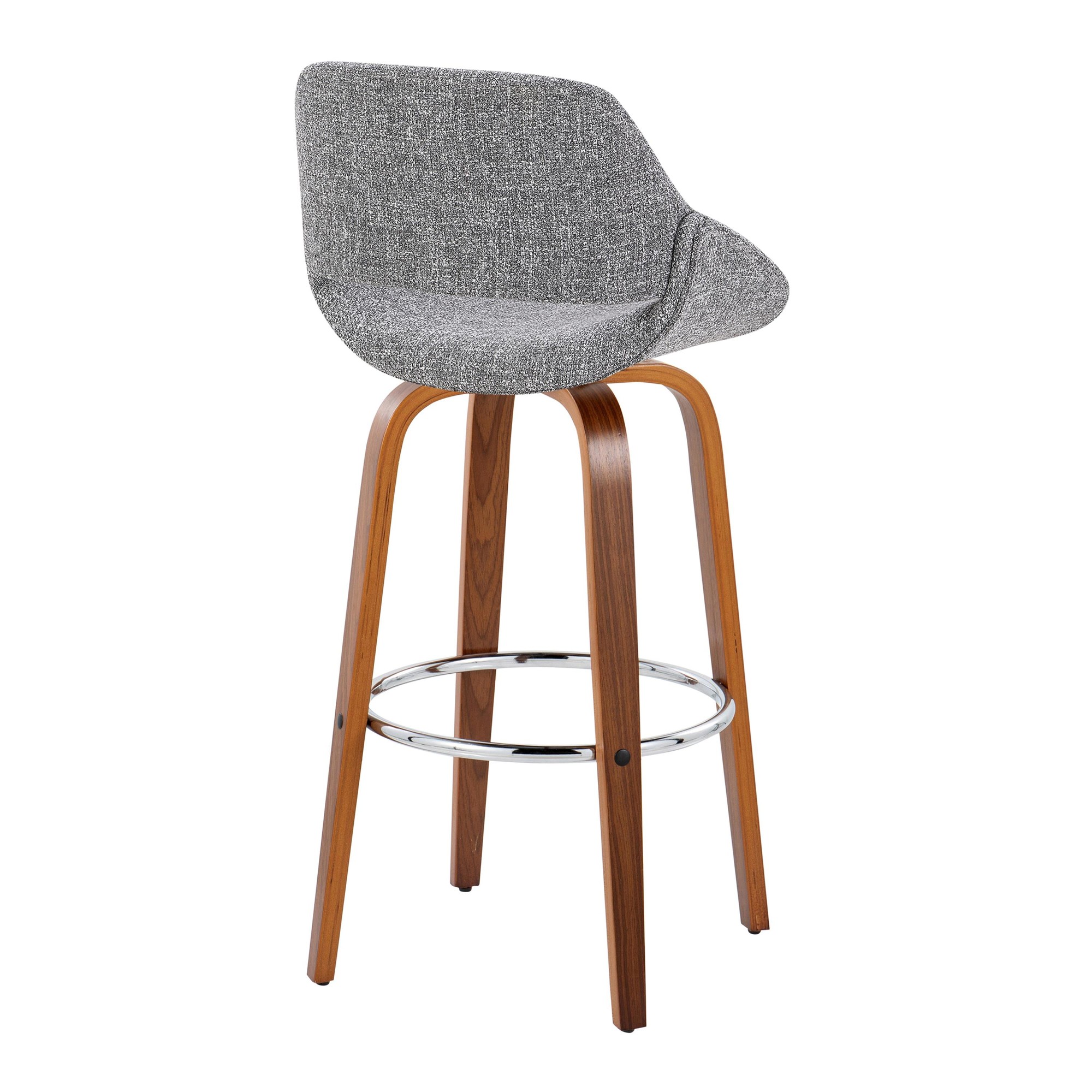 Fabrico 30 Mid-Century Grey Swivel Barstool (Set of 2) 6 Fabrico 30 Mid-Century Grey Swivel Barstool (Set of 2) - Image 6
