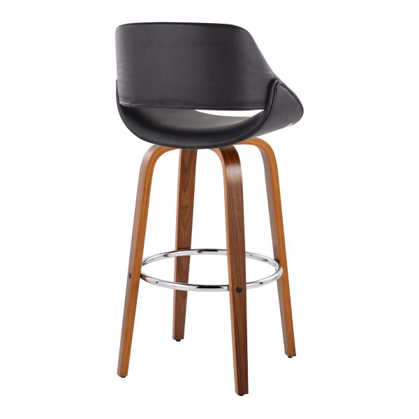 Fabrico 30 Mid Century Modern Black Swivel Barstools Set of 2 5