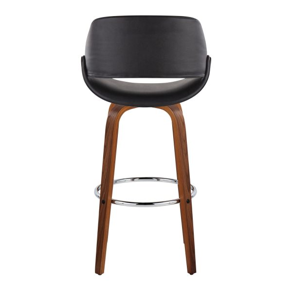 Fabrico 30 Mid Century Modern Black Swivel Barstools Set of 2 6