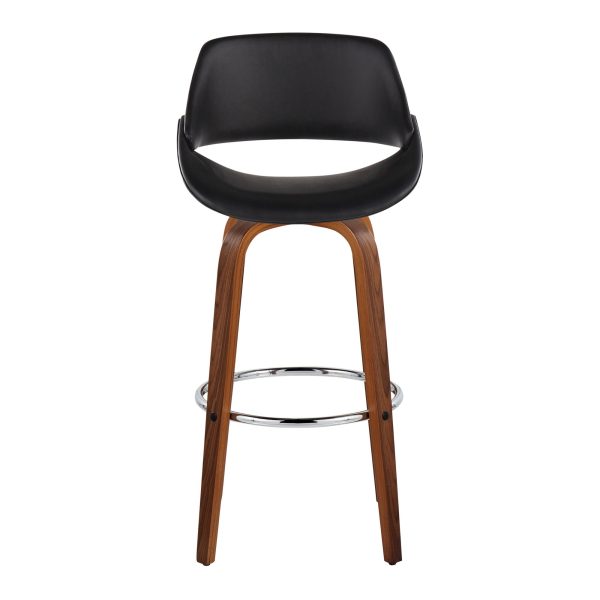 Fabrico 30 Mid Century Modern Black Swivel Barstools Set of 2 7