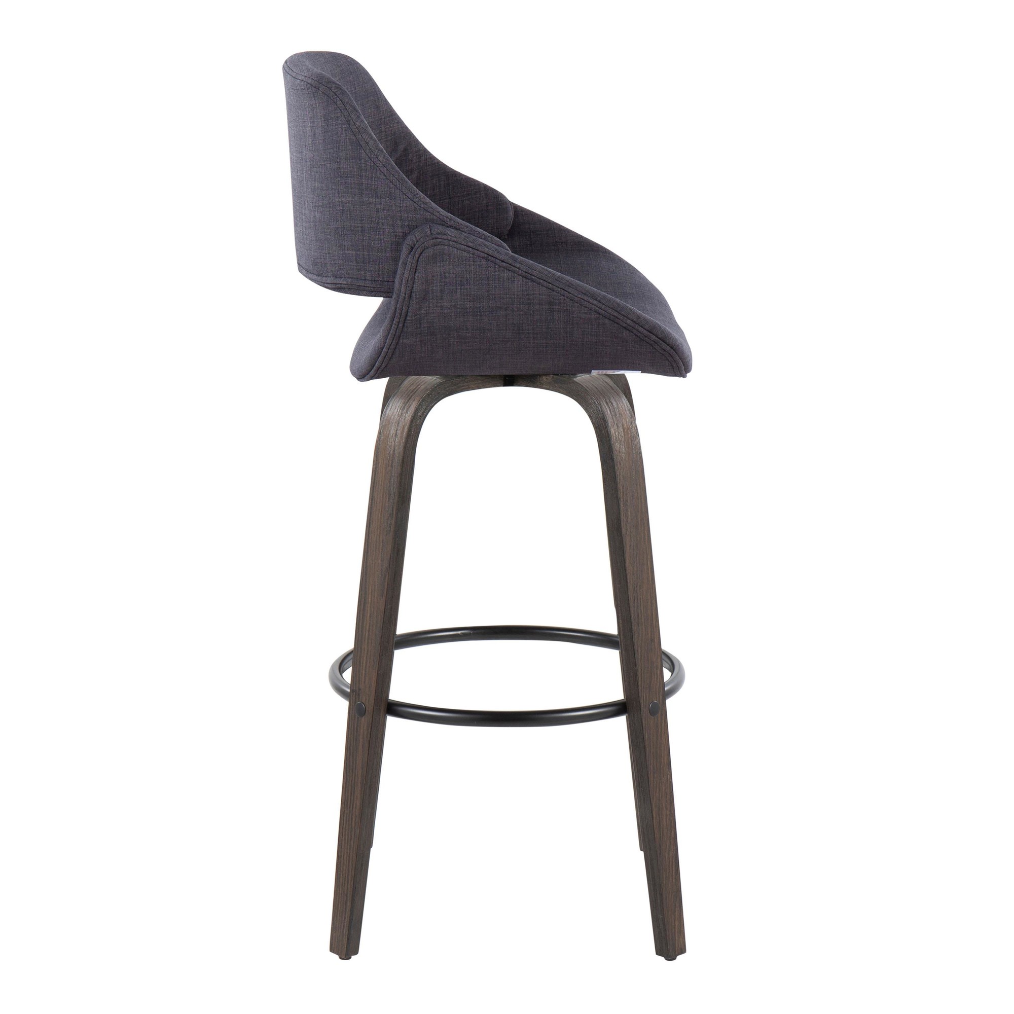Fabrico 30 Mid-Century Modern Charcoal Barstools (Set of 2) 5 Fabrico 30 Mid-Century Modern Charcoal Barstools (Set of 2) - Image 5