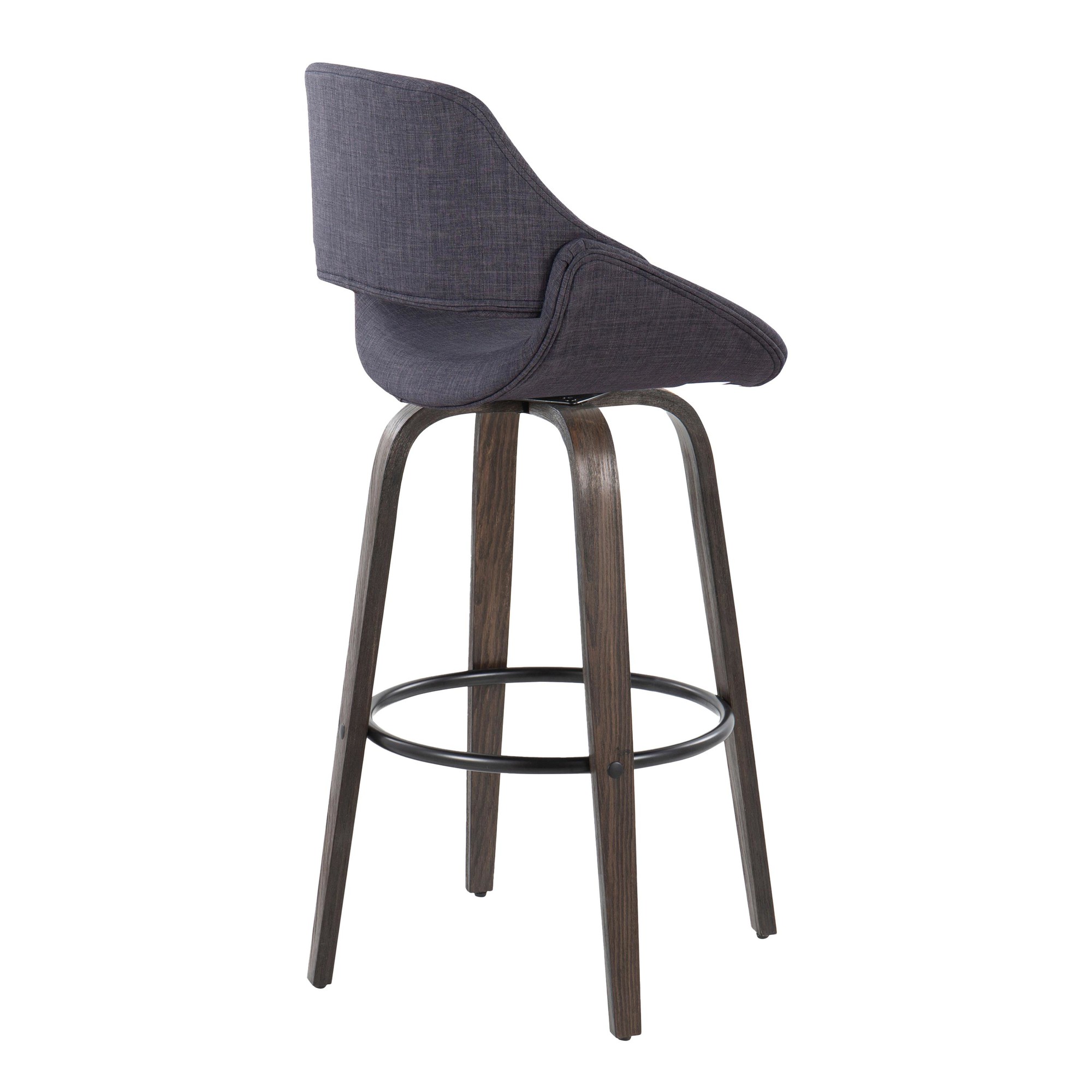 Fabrico 30 Mid-Century Modern Charcoal Barstools (Set of 2) 6 Fabrico 30 Mid-Century Modern Charcoal Barstools (Set of 2) - Image 6