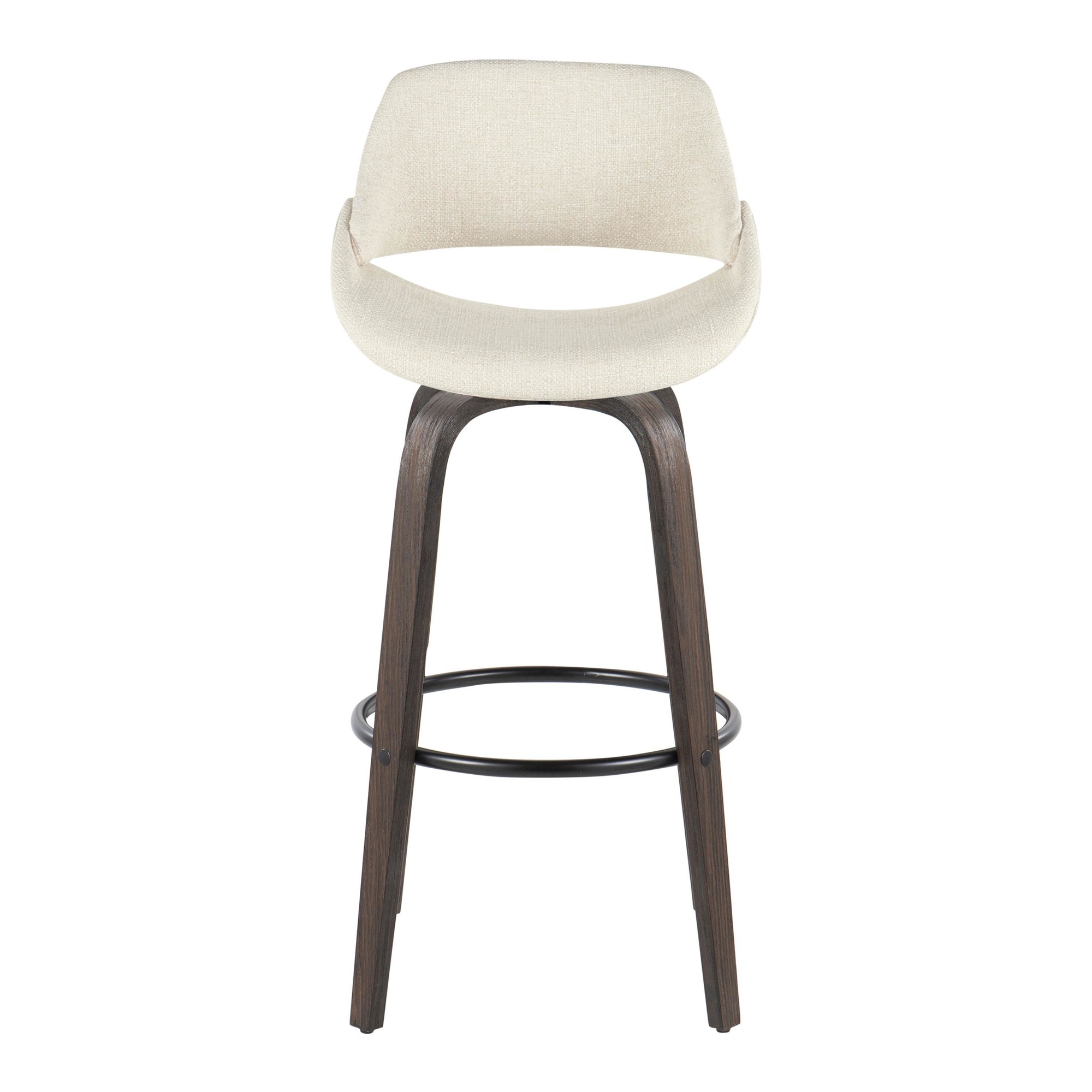 Fabrico 30" Mid-Century Modern Swivel Barstool in Walnut (Set of 2) (Set of 2) 8 Fabrico 30" Mid-Century Modern Swivel Barstool in Walnut (Set of 2) (Set of 2) - Image 8