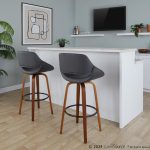 Fabrico 30" Mid-Century Swivel Bar Stools in Grey (Set of 2) (Set of 2) 10 Fabrico 30" Mid-Century Swivel Bar Stools in Grey (Set of 2) (Set of 2)