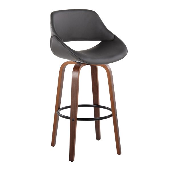 Fabrico 30 Mid Century Swivel Bar Stools in Grey Set of 2 Set of 2 3