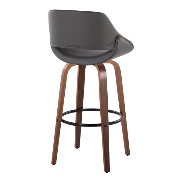 Fabrico 30 Mid Century Swivel Bar Stools in Grey Set of 2 Set of 2 5