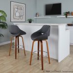 Fabrico 30" Mid-Century Swivel Barstools Walnut and Grey (Set of 2) (Set of 2) 11 Fabrico 30" Mid-Century Swivel Barstools Walnut and Grey (Set of 2) (Set of 2)