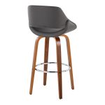 Fabrico 30" Mid-Century Swivel Barstools Walnut and Grey (Set of 2) (Set of 2) 15 Fabrico 30" Mid-Century Swivel Barstools Walnut and Grey (Set of 2) (Set of 2)