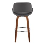 Fabrico 30" Mid-Century Swivel Barstools Walnut and Grey (Set of 2) (Set of 2) 16 Fabrico 30" Mid-Century Swivel Barstools Walnut and Grey (Set of 2) (Set of 2)