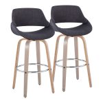 Fabrico 30" Mid-Century Swivel Barstools in Charcoal Fabric (Set of 2) (Set of 2) 12 Fabrico 30" Mid-Century Swivel Barstools in Charcoal Fabric (Set of 2) (Set of 2)