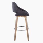 Fabrico 30" Mid-Century Swivel Barstools in Charcoal Fabric (Set of 2) (Set of 2) 14 Fabrico 30" Mid-Century Swivel Barstools in Charcoal Fabric (Set of 2) (Set of 2)