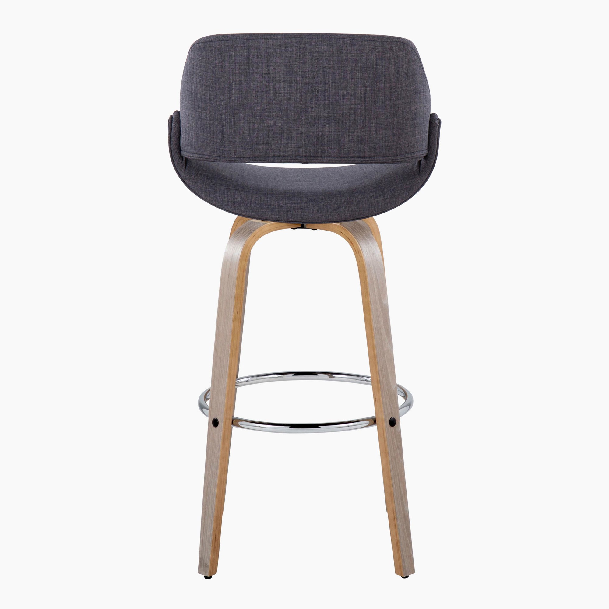 Fabrico 30" Mid-Century Swivel Barstools in Charcoal Fabric (Set of 2) (Set of 2) 7 Fabrico 30" Mid-Century Swivel Barstools in Charcoal Fabric (Set of 2) (Set of 2) - Image 7