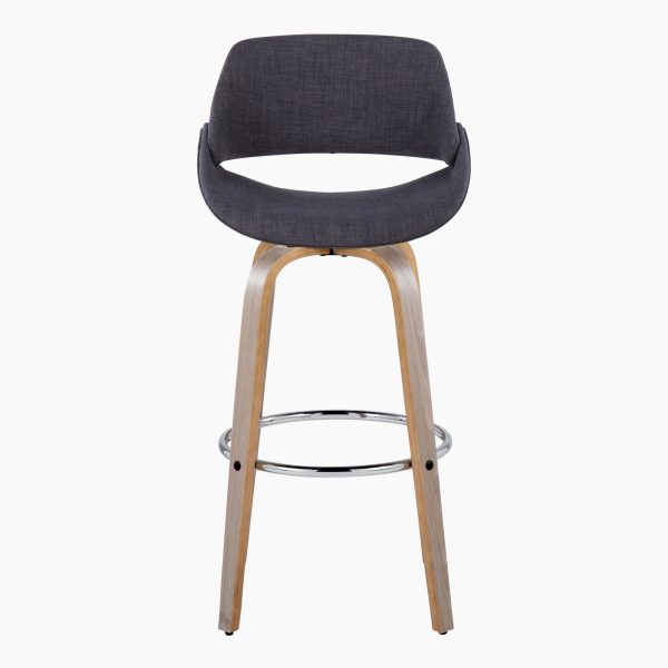 Fabrico 30 Mid Century Swivel Barstools in Charcoal Fabric Set of 2 Set of 2 7