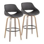 Fabrico 30" Mid-Century Swivel Barstools in Grey (Set of 2) (Set of 2) 12 Fabrico 30" Mid-Century Swivel Barstools in Grey (Set of 2) (Set of 2)