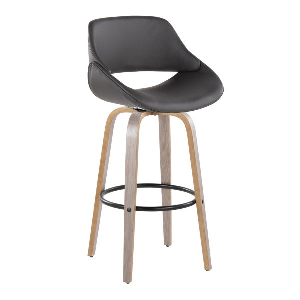 Fabrico 30 Mid Century Swivel Barstools in Grey Set of 2 Set of 2 3