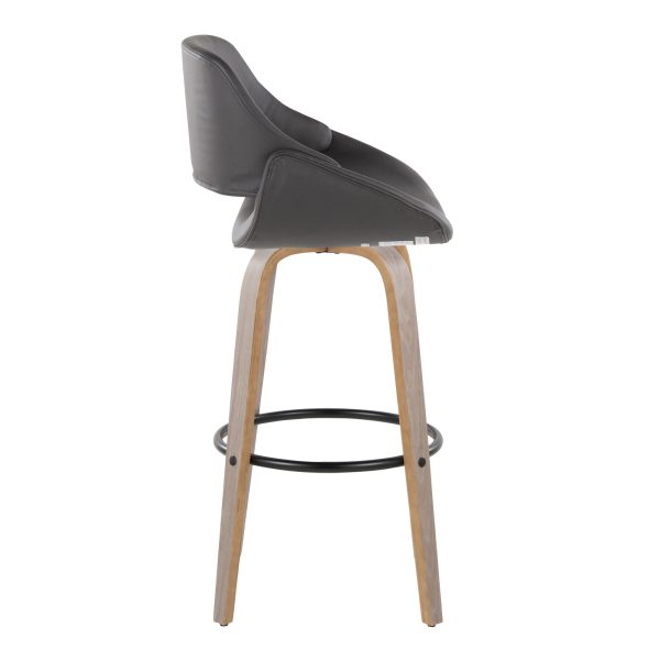 Fabrico 30 Mid Century Swivel Barstools in Grey Set of 2 Set of 2 4