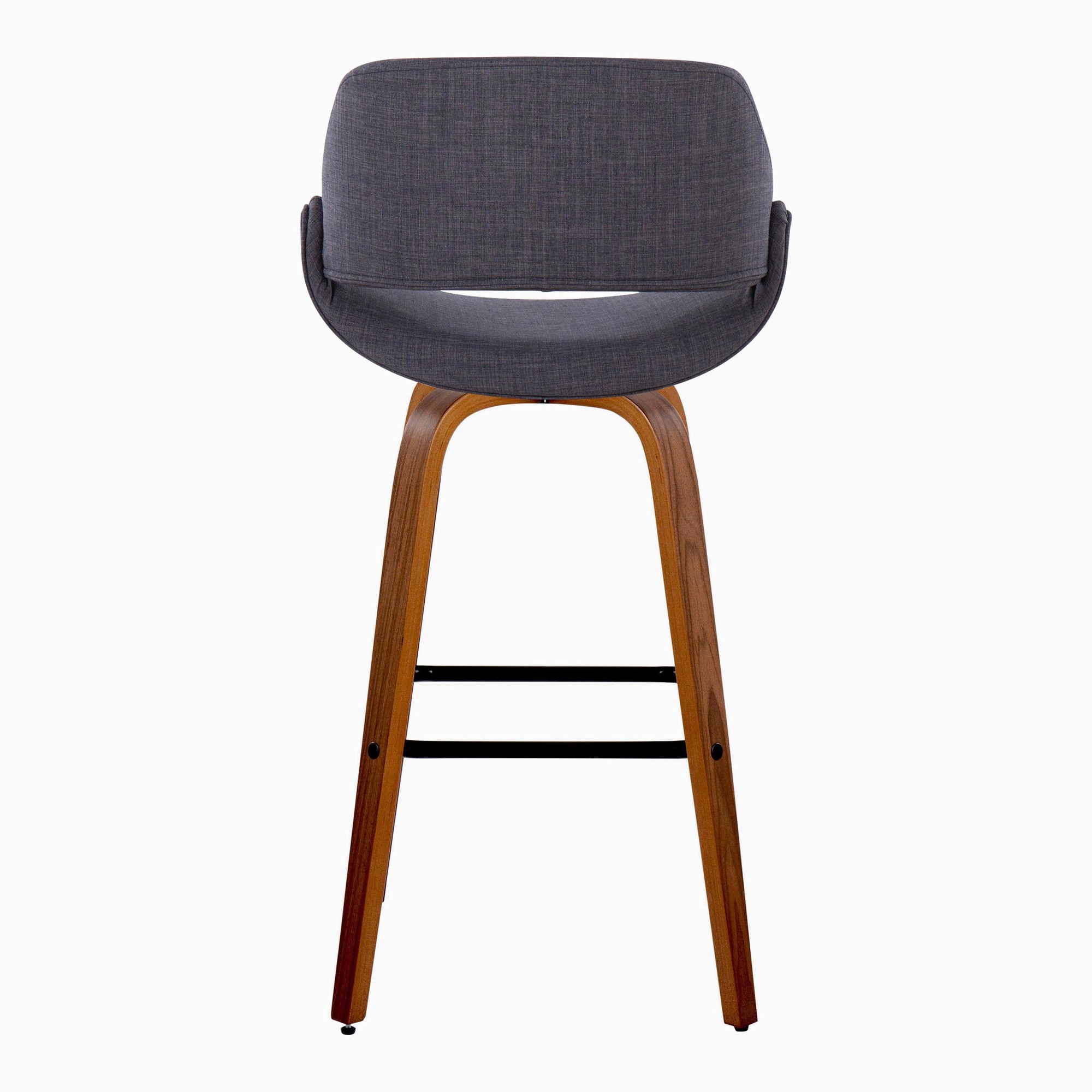 Fabrico 30 Mid-Century Walnut and Charcoal Swivel Barstool (Set of 2) 7 Fabrico 30 Mid-Century Walnut and Charcoal Swivel Barstool (Set of 2) - Image 7