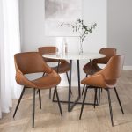 Fabrico Black Metal Camel Faux Leather Mid-Century Modern Chairs (Set of 2) 3 Fabrico Black Metal Camel Faux Leather Mid-Century Modern Chairs (Set of 2)