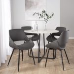 Fabrico Black Metal Grey Faux Leather Chairs Mid-Century Modern (Set of 2) 12 Fabrico Black Metal Grey Faux Leather Chairs Mid-Century Modern (Set of 2)